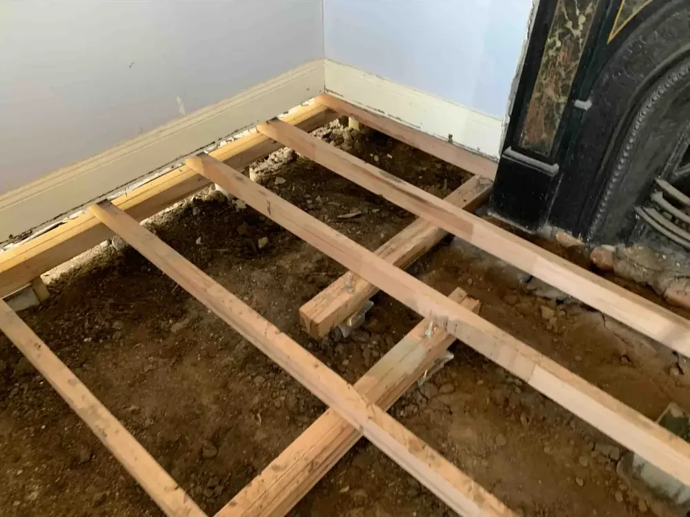 Concrete stump installed under bearer mid-reblock